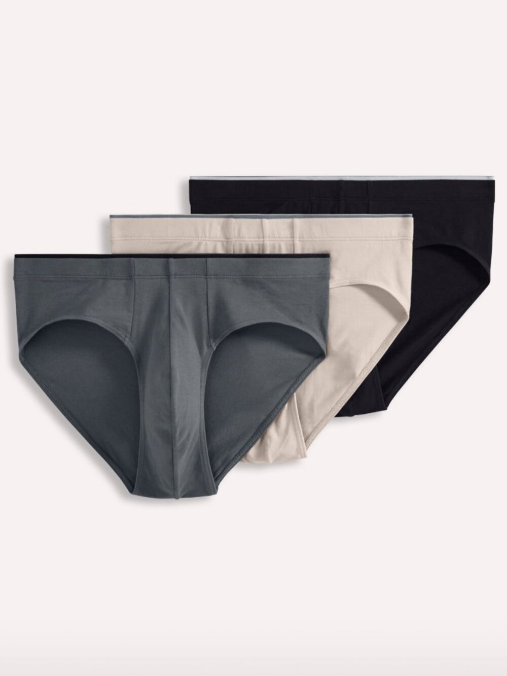 Jockey Men's 3 Pack Bikini Briefs - Black, Cream, Skate Gray - Large